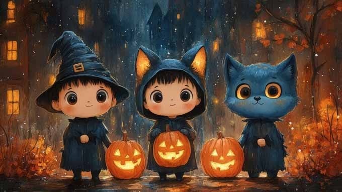 Halloween vui vẻ với cô bé hóa trang thành phù thủy