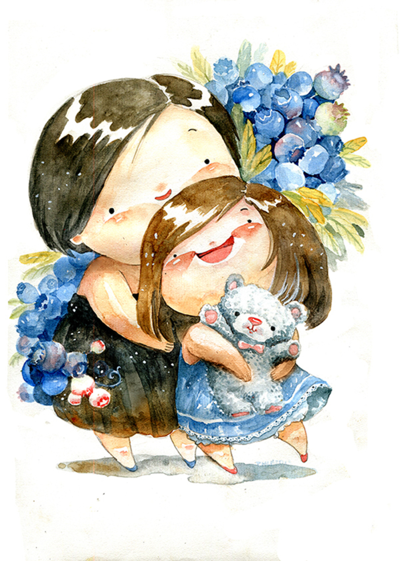 Hình ảnh mẹ con chibi đáng yêu