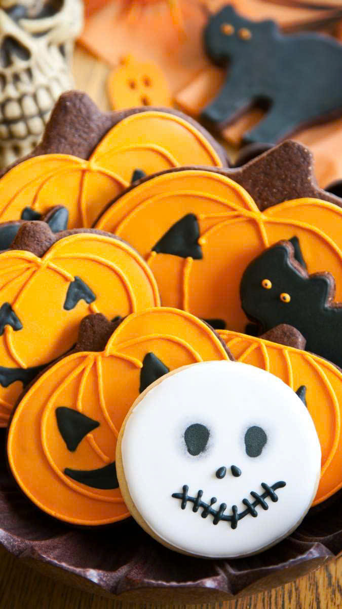 Màn hình Halloween với bí ngô đáng sợ